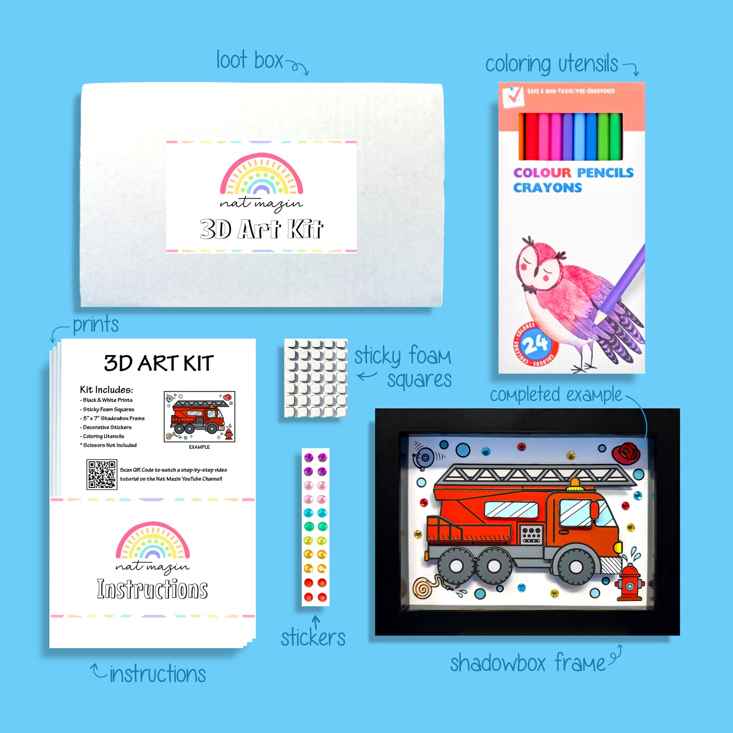 Fire Truck Deluxe 3D Art Kit