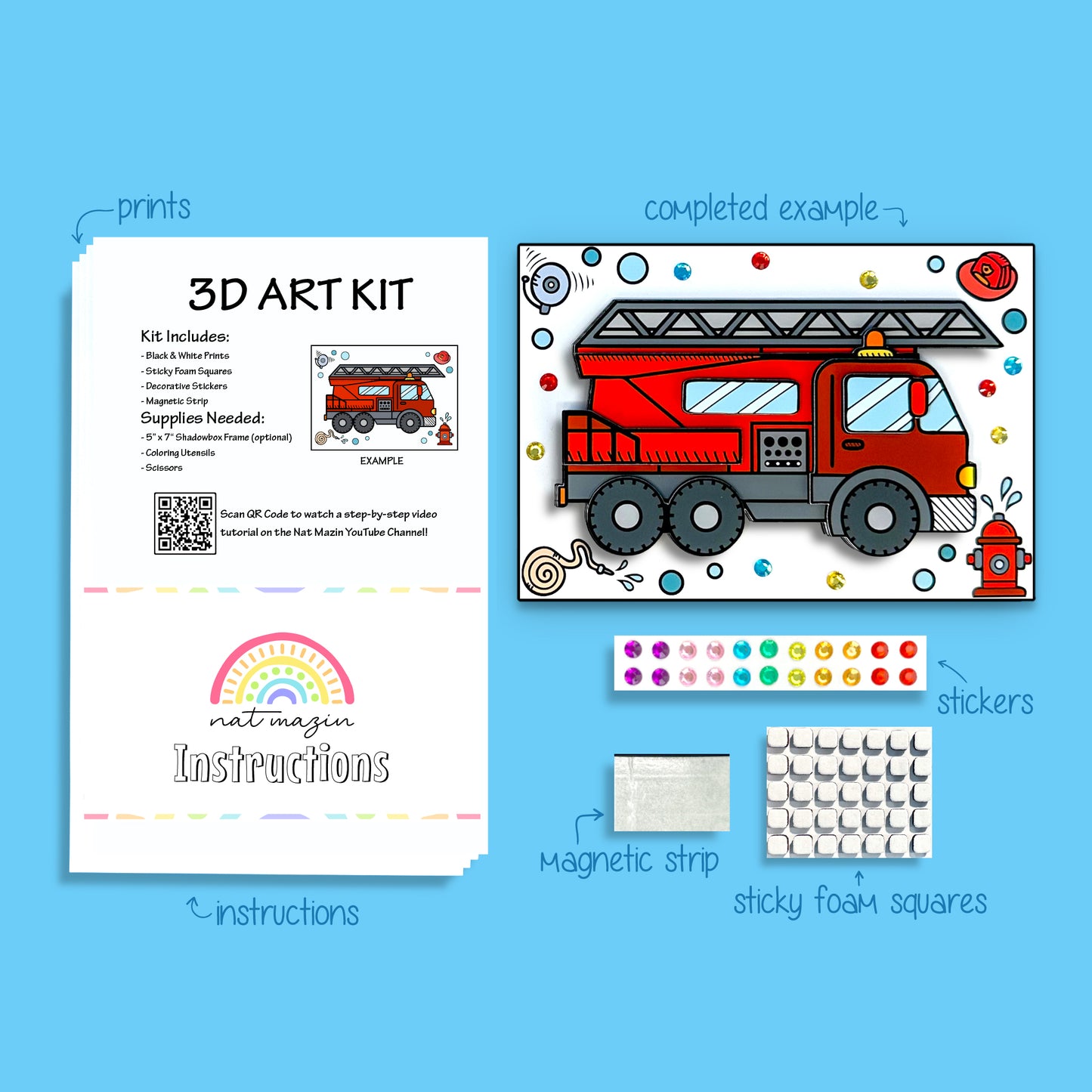 Fire Truck Essentials 3D Art Kit