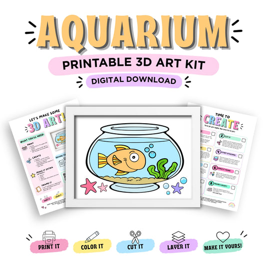 Aquarium Printable 3D Art Kit - Digital Download