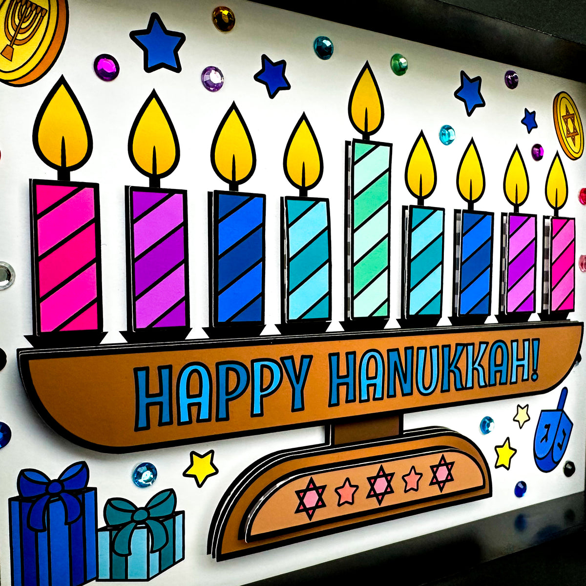 Hanukkah Printable 3D Art Kit - Digital Download