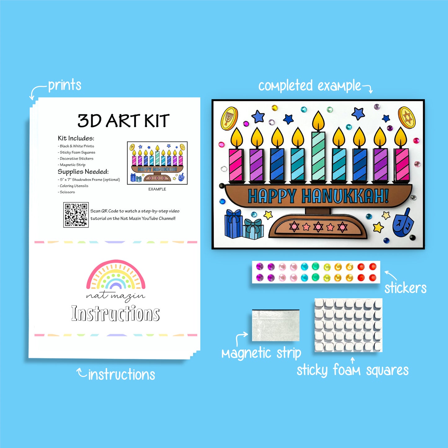 Hanukkah Essentials 3D Art Kit